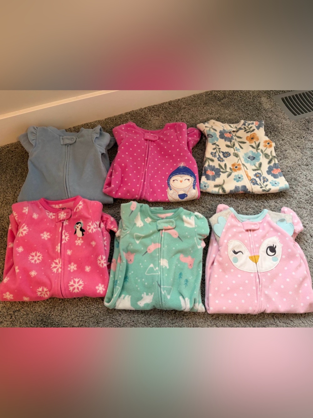 Baby Girls' Mixed Fleece Sleeper Bundle